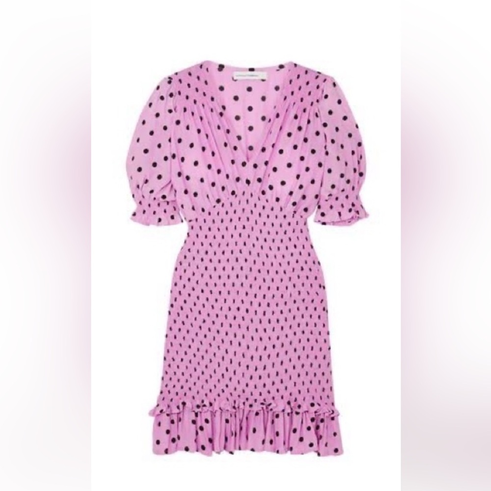 Faithfull the Brand Pink Polka Dot Mini Dress